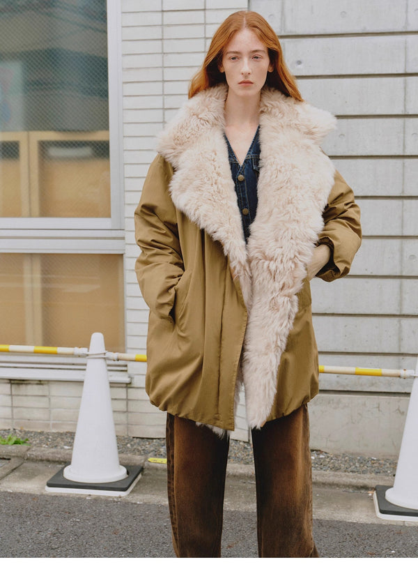 Detachable Toka Fur Collar Fur Coat 90% Goose Down Parka Winter