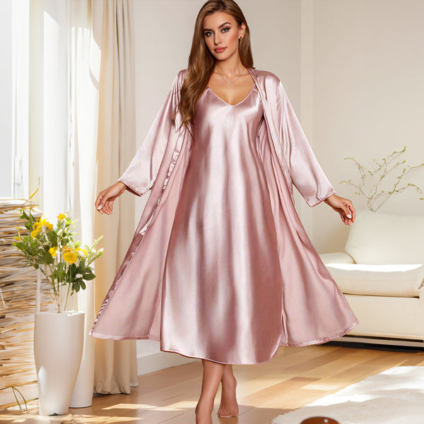 Women's Loose Suspender Skirt and Bathrobe Set - Spring/Summer Collection