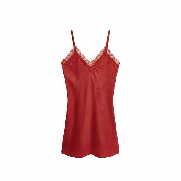Summer lace sexy suspender nightdress for women - VINEEMAN