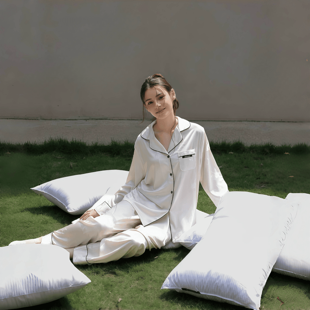 Autumn and Winter Simple Solid Color Pajamas for Women - VINEEMAN