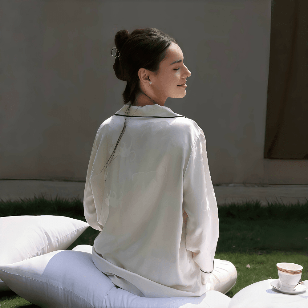 Autumn and Winter Simple Solid Color Pajamas for Women - VINEEMAN