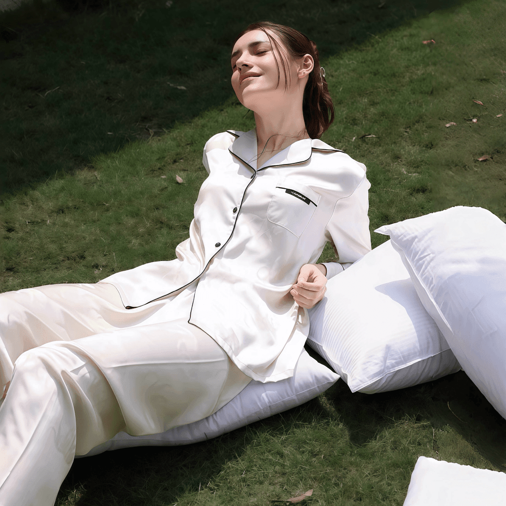 Autumn and Winter Simple Solid Color Pajamas for Women - VINEEMAN