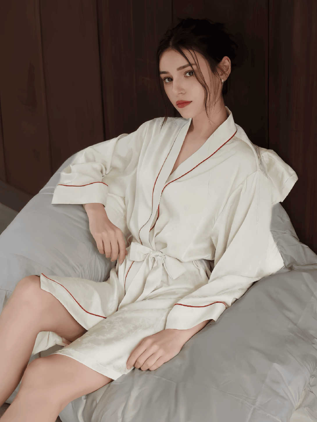 Long nightdress autumn and winter light pajamas - VINEEMAN