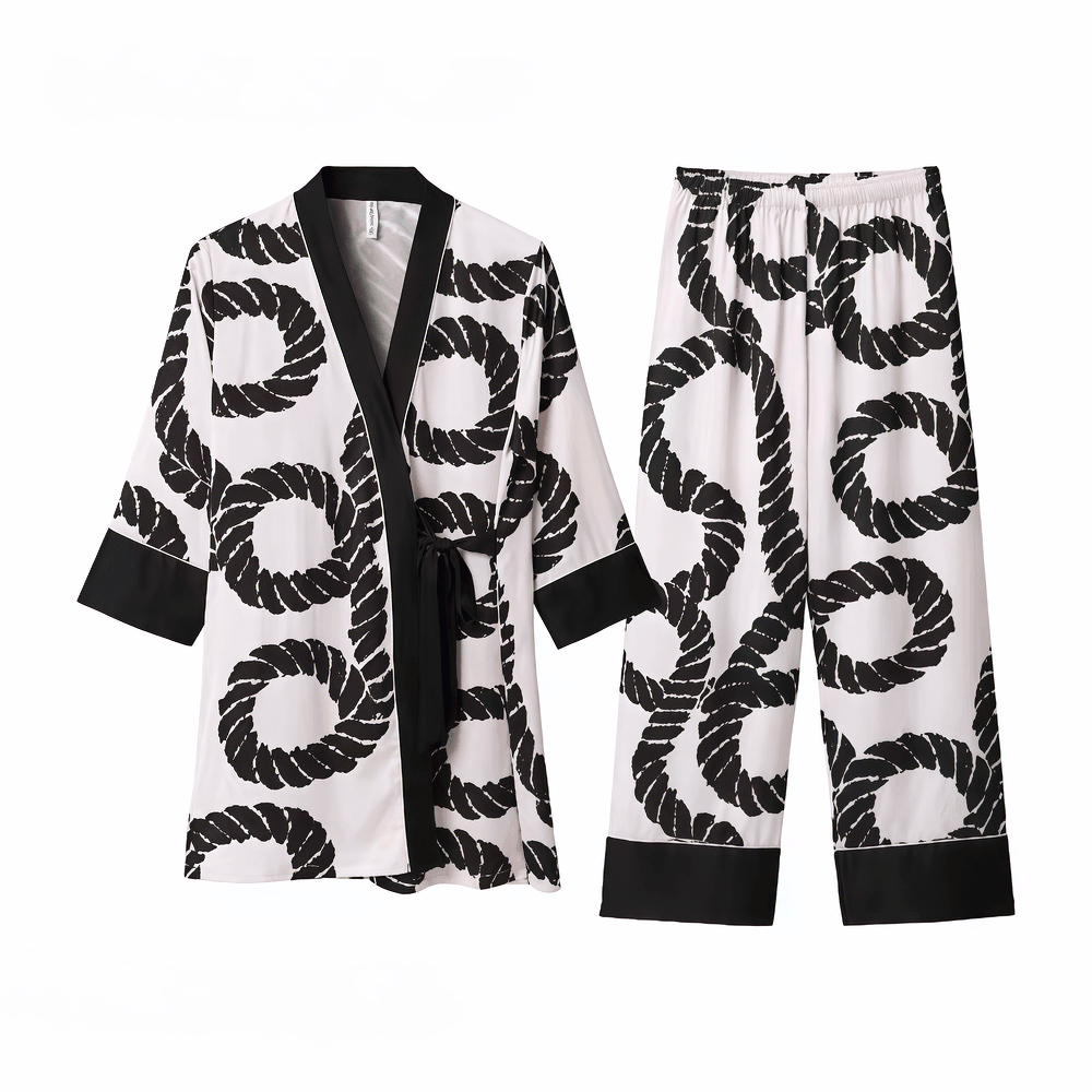 Pink printed long pajamas for women - VINEEMAN