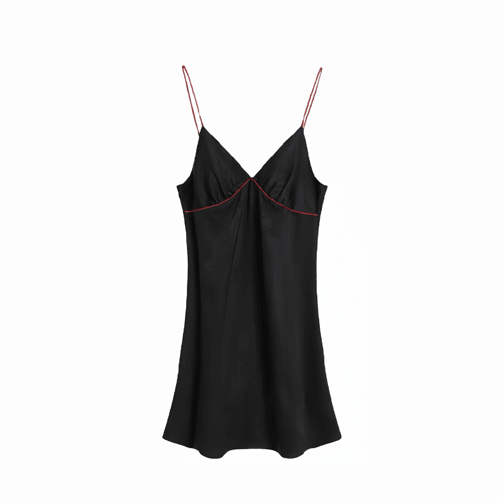 Sexy suspender backless ice silk homewear - VINEEMAN