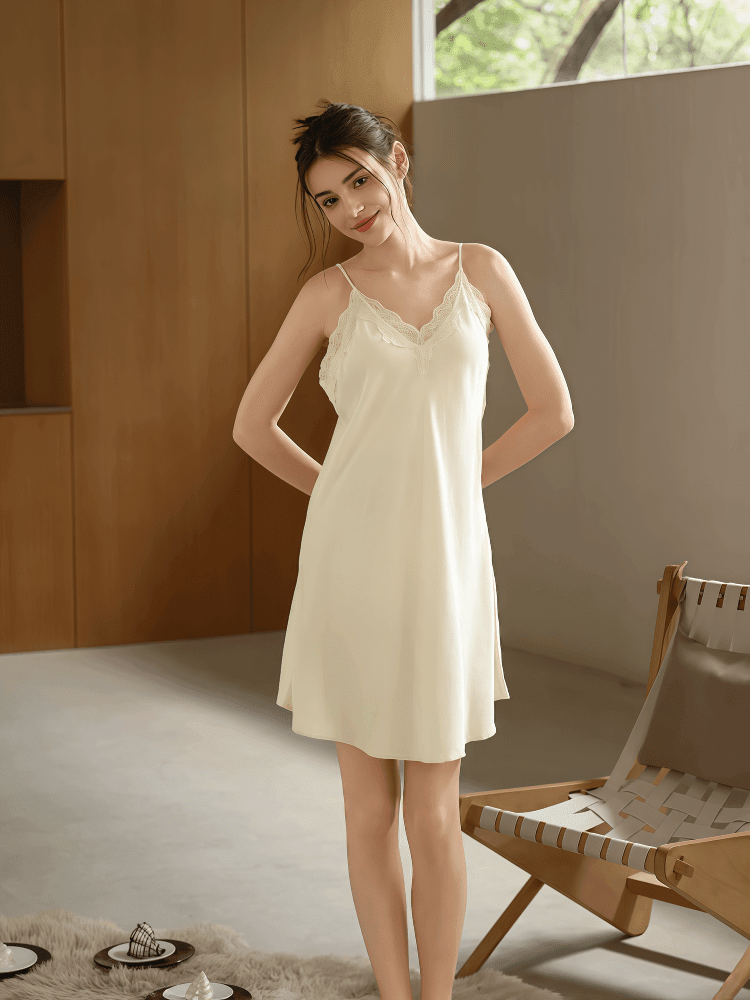Summer lace sexy suspender nightdress for women - VINEEMAN