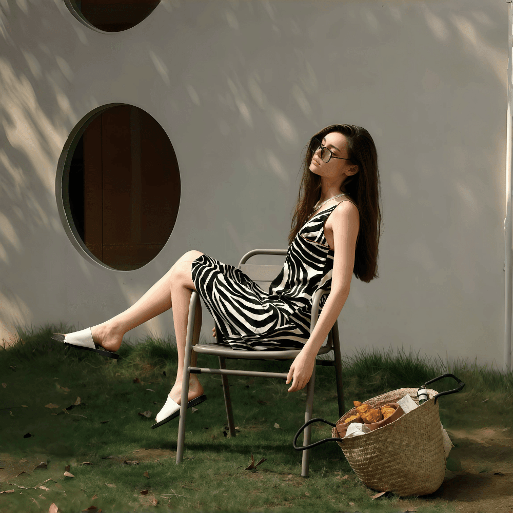 Suspender pajamas sexy zebra pattern - VINEEMAN